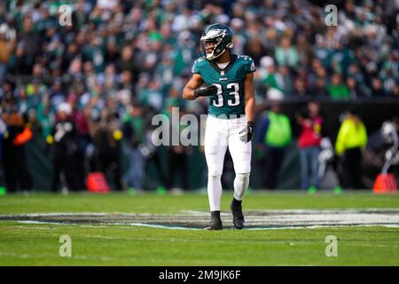 Philadelphia Eagles' Josiah Scott (33) runs during the first half of an NFL  football game against the Philadelphia Eagles, Sunday, Nov. 27, 2022, in  Philadelphia. (AP Photo/Matt Slocum Stock Photo - Alamy