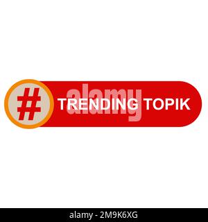 A vector design of trending topic icon badge with hashtag label for web or print design on white background Stock Vector