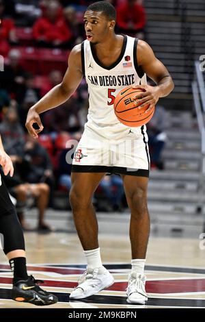 San Diego State Guard Lamont Butler (5) Plays During An NCAA College ...