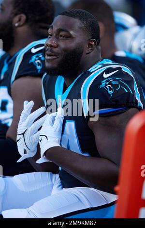 Carolina Panthers defensive tackle Daviyon Nixon (94) stands in the tunnel  before an NFL football game against the Indianapolis Colts, Sunday, Aug.  15, 2021, in Indianapolis. (AP Photo/Zach Bolinger Stock Photo - Alamy