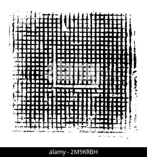 Original handmade texture stamp in black and white Stock Photo