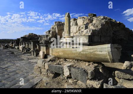 View over the Nymphaeum of Umm Qais town, Jordan, Middle East Stock Photo