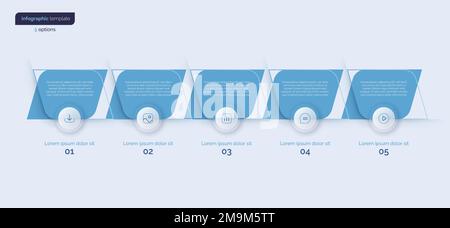 Vector infographic template composed of 5 elements Stock Vector