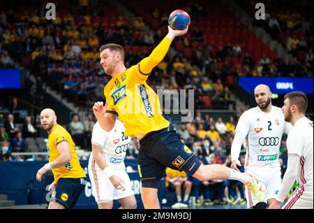 Gothenburg, Sweden. 18th Jan 2023. Miguel Martins of Portugal celebrates  during the 2023 IHF World Men's