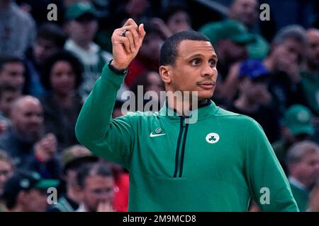 Boston Celtics Coach Joe Mazzulla Gestures During During The First Half ...