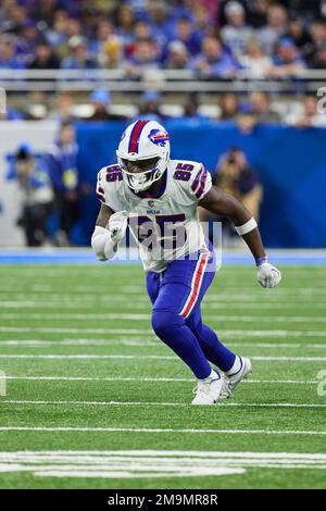 Buffalo Bills tight end Quintin Morris (85) runs a route against the  Detroit Lions during an NFL football game, Thursday, Nov. 24, 2022, in  Detroit. (AP Photo/Rick Osentoski Stock Photo - Alamy