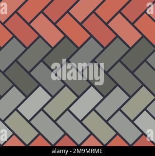 Wooden floor pattern. Color seamless woven tile Stock Vector