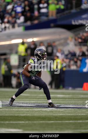 Seattle Seahawks linebacker Boye Mafe (53) walks off the field during an  NFL football game against the Las Vegas Raiders, Sunday, Nov. 27, 2022, in  Seattle, WA. The Raiders defeated the Seahawks