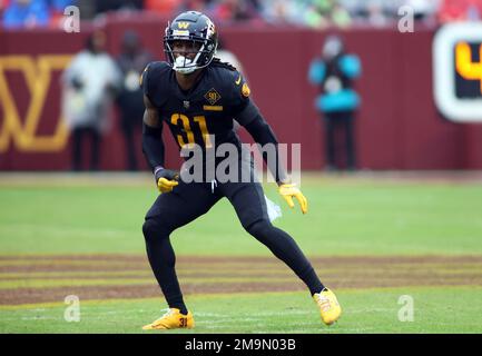 Washington Commanders safety Kamren Curl (31) runs during an NFL football  game against the Green Bay Packers, Sunday, October 23, 2022 in Landover.  (AP Photo/Daniel Kucin Jr Stock Photo - Alamy