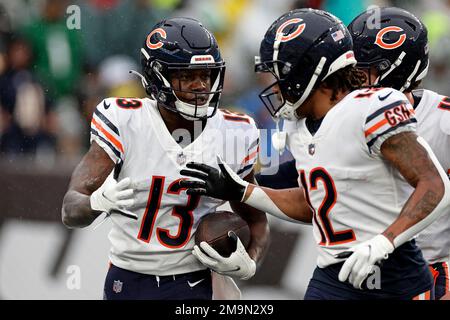 Chicago Bears quarterback Trevor Siemian (15) reacts against the New York  Jets during an NFL football game Sunday, Nov. 27, 2022, in East Rutherford,  N.J. (AP Photo/Adam Hunger Stock Photo - Alamy