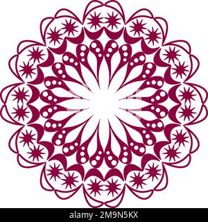 Abstract circle stroke pattern in orient style mandala on transparent background Stock Vector