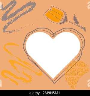 Editable social media square border template. Abstract vector banners in yellow beige gray Stock Vector