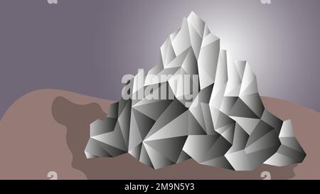 Abstract low polygonal mountain landscape with gradient in resolution 16:9 Stock Vector