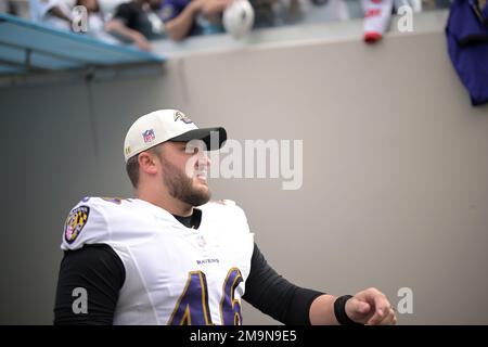 Baltimore Ravens long snapper Nick Moore (46) and safety Chuck