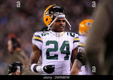 Green Bay Packers linebacker Tariq Carpenter (24) lines up for the