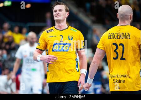 Jonathan Carlsbogard of Sweden during the IHF Men's World Championship ...