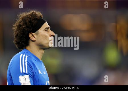DOHA - Mexico goalkeeper Guillermo Ochoa during the FIFA World Cup Qatar 2022 group C match between Mexico and Poland at 974 Stadium on November 22, 2022 in Doha, Qatar. AP | Dutch Height | MAURICE OF STONE Stock Photo