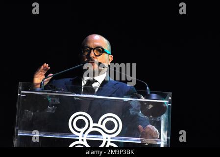 Naples, Italy. 18th Jan, 2023. Royal Palace of Naples, Gennaro Sangiuliano, Minister of Culture of italian government, keep a speech at ceremony of passing of baton, from Procida to Bergamo and Brescia like new Capitals of Italian Culture for the year 2023. (Photo by Pasquale Gargano/Pacific Press) Credit: Pacific Press Media Production Corp./Alamy Live News Stock Photo