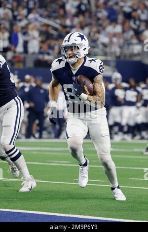 Dallas Cowboys tight end Peyton Hendershot (89) is seen during the second  half of an NFL football game against the Washington Commanders, Sunday,  Oct. 2, 2022, in Arlington, Texas. Dallas won 25-10. (