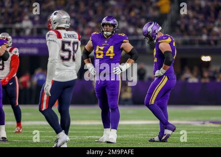 Minnesota Vikings offensive tackle Blake Brandel (64) in action