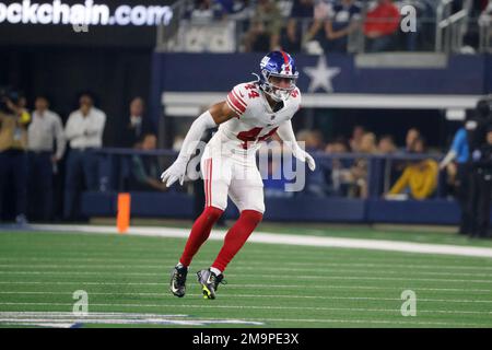 New York Giants cornerback Nick McCloud (44) takes the field for an NFL  football game against the Philadelphia Eagles on Sunday, Dec. 11, 2022, in  East Rutherford, N.J. (AP Photo/Adam Hunger Stock