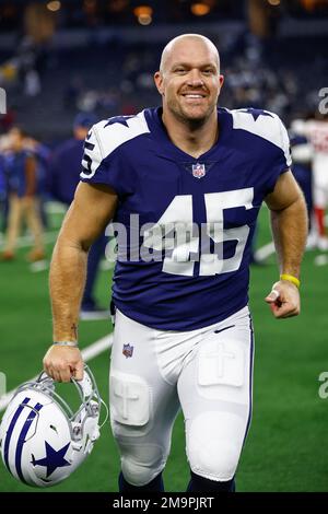 Dallas Cowboys long snapper Matt Overton (45) is seen on the sidelines  during an NFL football