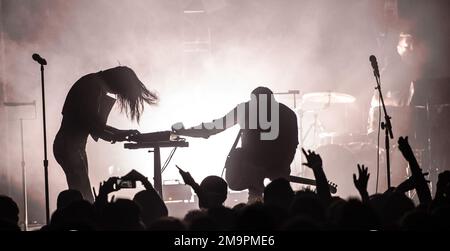 Phantogram - Sarah Barthel and Josh Carter perform in concert at Union Transfer in Philadelphia Stock Photo