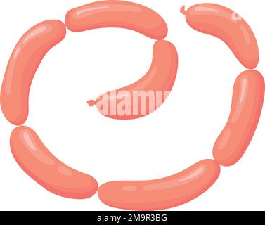 Sausages cartoon icon. Raw hot dog ingredient isolated on white background Stock Vector