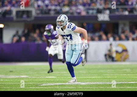 Dallas Cowboys linebacker Luke Gifford (57) in action during the first half  of an NFL football game against the Minnesota Vikings, Sunday, Nov. 20,  2022 in Minneapolis. (AP Photo/Stacy Bengs Stock Photo - Alamy