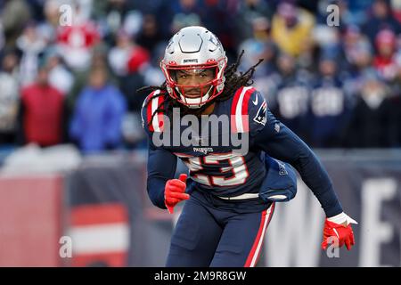 Philadelphia, PA, USA. 19th Aug, 2021. New England Patriots defensive back  KYLE DUGGER (23) takes the field during a time out in the mist of a  preseason game between the New England