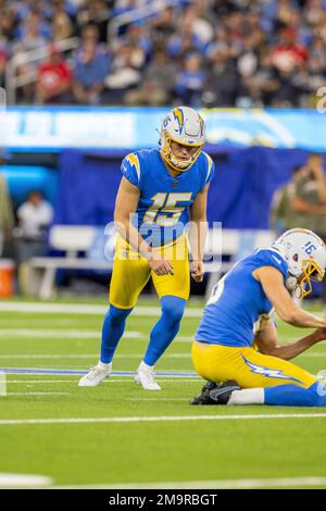 Los Angeles Chargers Kicker Cameron Dicker (11) Celebrates After The ...