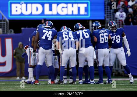 New York Giants guard Jon Feliciano (76) takes the field for an