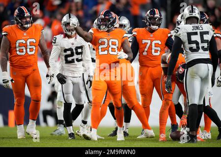 Denver Broncos running back Latavius Murray (28)plays against the Los  Angeles Chargers of an NFL football game Sunday, January 8, 2023, in Denver.  (AP Photo/Bart Young Stock Photo - Alamy