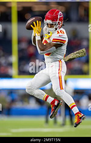 Kansas City Chiefs running back Isiah Pacheco celebrates after they beat  the Los Angeles Chargers in an NFL football game, Thursday, Sept. 15, 2022  in Kansas City, Mo. (AP Photo/Reed Hoffmann Stock