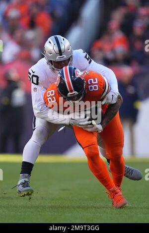 Las Vegas Raiders linebacker Jayon Brown (50) in the first half of an NFL  football game Sunday, Nov. 20, 2022, in Denver. (AP Photo/David Zalubowski  Stock Photo - Alamy