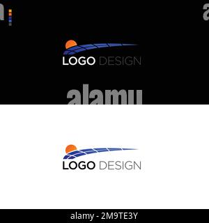 Branding Solar Logo Design with a Sun and Solar Stock Vector