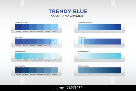 Modern blue color, vector palette set. Cerulean blue, Indigo and turquoise  tones template collection. 4141674 Vector Art at Vecteezy