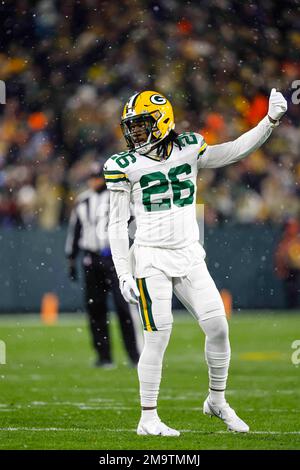 Green Bay Packers safety Darnell Savage (26) runs during an NFL football  game against the Washington Commanders, Sunday, October 23, 2022 in  Landover. (AP Photo/Daniel Kucin Jr Stock Photo - Alamy