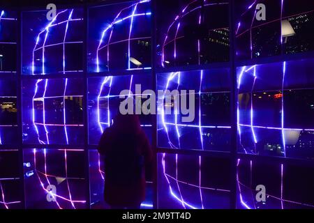 London, England, UK. 18th Jan, 2023. 'Emergence' by This Is Loop at this year's Winter lights festival in Canary Wharf. (Credit Image: © Vuk Valcic/ZUMA Press Wire) EDITORIAL USAGE ONLY! Not for Commercial USAGE! Stock Photo