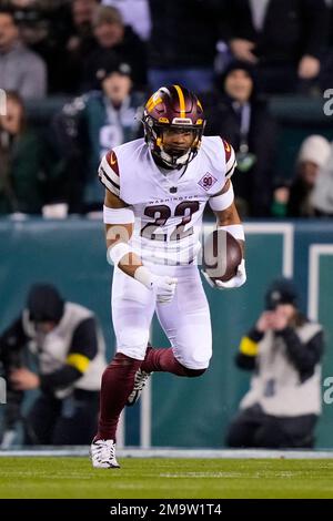 Washington Commanders safety Darrick Forrest (22) is introduced before an  NFL football game against the Atlanta Falcons Sunday, Nov. 27, 2022, in  Landover, Md. (AP Photo/Alex Brandon Stock Photo - Alamy