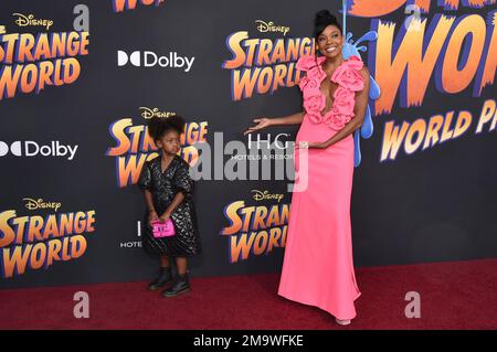 Gabrielle Union joined by daughter Kaavia and Dwyane Wade at Strange World  premiere in LA