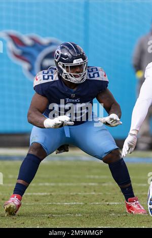 Tennessee Titans center Aaron Brewer (62) sits on the bench prior to an NFL  football game against the New England Patriots, Sunday, Nov. 28, 2021, in  Foxborough, Mass. (AP Photo/Stew Milne Stock