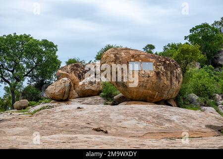 Giant boulders of Archean granite gneiss. Kruger National Park, South Africa. Stock Photo