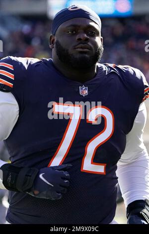 Chicago Bears offensive tackle Alex Leatherwood (72) during an NFL football  game Sunday, Nov. 13, 2022, in Chicago. (AP Photo/David Banks Stock Photo -  Alamy