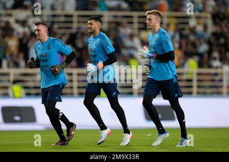 Argentina s goalkeepers from left to right Emiliano Martinez