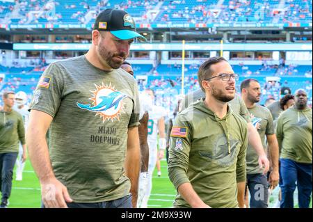 Miami Dolphins offensive coordinator Frank Smith and Miami