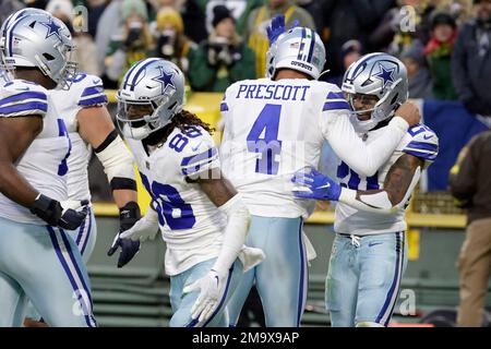 CeeDee Lamb of the Dallas Cowboys celebrates after scoring a