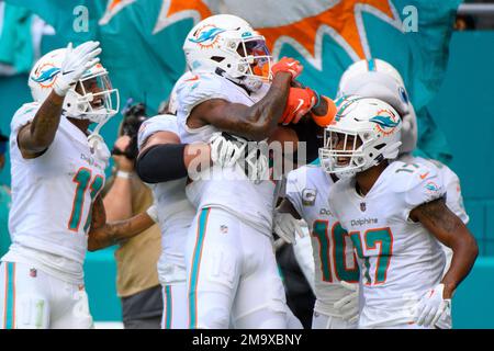 December 11, 2022 Miami Dolphins wide receiver Trent Sherfield (14) during  the NFL football game against the Los Angeles Chargers in Inglewood,  California. Mandatory Photo Credit : Charles Baus/CSM/Sipa USA(Credit  Image: ©