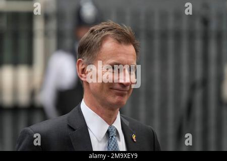 FILE - Chancellor of the Exchequer Jeremy Hunt leaves 10 Downing Street following a Cabinet meeting, the first held by the new British Prime Minister Rishi Sunak, in London, Wednesday, Oct. 26, 2022. Hunt, Britain’s Treasury chief, warned Sunday Nov. 13, 2022, of a coming spending crunch and tax increases for cash-strapped Britons as he bids to fill the “black hole” in the country’s finances. (AP Photo/Frank Augstein, File)