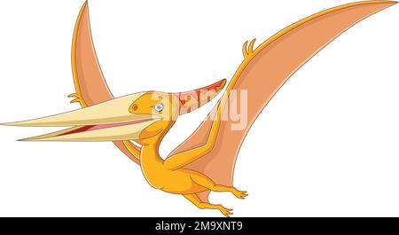 Cartoon pterodactyl on white background Stock Vector